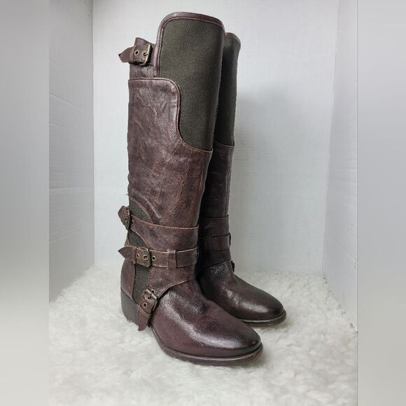 Ugg Italian Collection Womens Bpots Size 6 Waterproof Leather Tall Brown Buckles - Picture 1 of 9